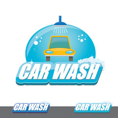 vector Car wash icons set isolated on white.