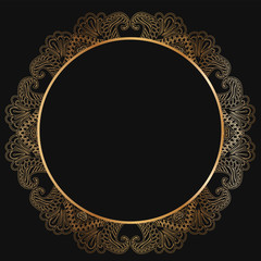 Round lace border frame silhouettes. Can be used for decoration and design photo frame, menu, card, scrapbook, album. Vector Illustration.