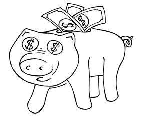 Pig box cartoon