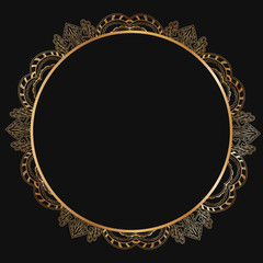 Round lace border frame silhouettes. Can be used for decoration and design photo frame, menu, card, scrapbook, album. Vector Illustration.