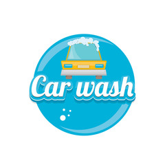 vector Car wash icons set isolated on white.