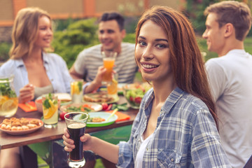 Young people resting outdoors