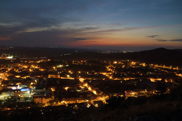 Fototapeta na wymiar Sunset over Mikulov town in summer