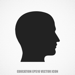 Learning vector Head icon. Modern flat design.