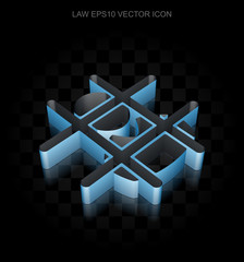Law icon: Blue 3d Criminal made of paper, transparent shadow, EPS 10 vector.
