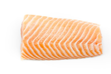 raw fish Salmon on white background ,salmon steak