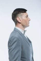 Portrait of a elegant handsome business man on white background