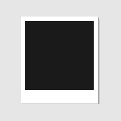 Blank photo polaroid frame isolated on white background, shadow