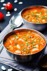 tomatoes spinach white beans millet soup