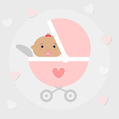 baby girl in stroller