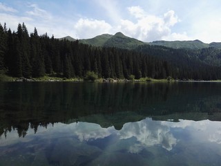 Fototapeta na wymiar Mirror Lake Obernberg in Tyrol Austria