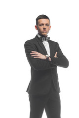 Obraz na płótnie Canvas Portrait of a young businessman isolated on white background