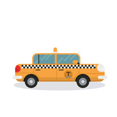 yellow taxi car - vector icon