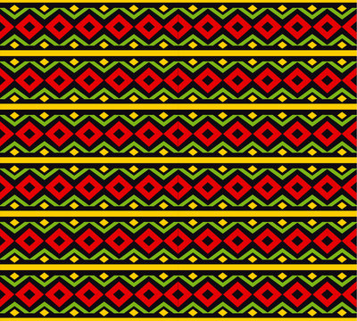 classic reggae color music background. Jamaica seamless pattern