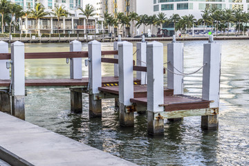Fototapeta na wymiar Mooring Pier in Brickell, Miami
