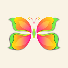 3D paper abstract butterfly colorful shape