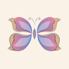 3D paper abstract butterfly colorful shape