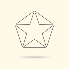 Star of grey lined triangles logo.