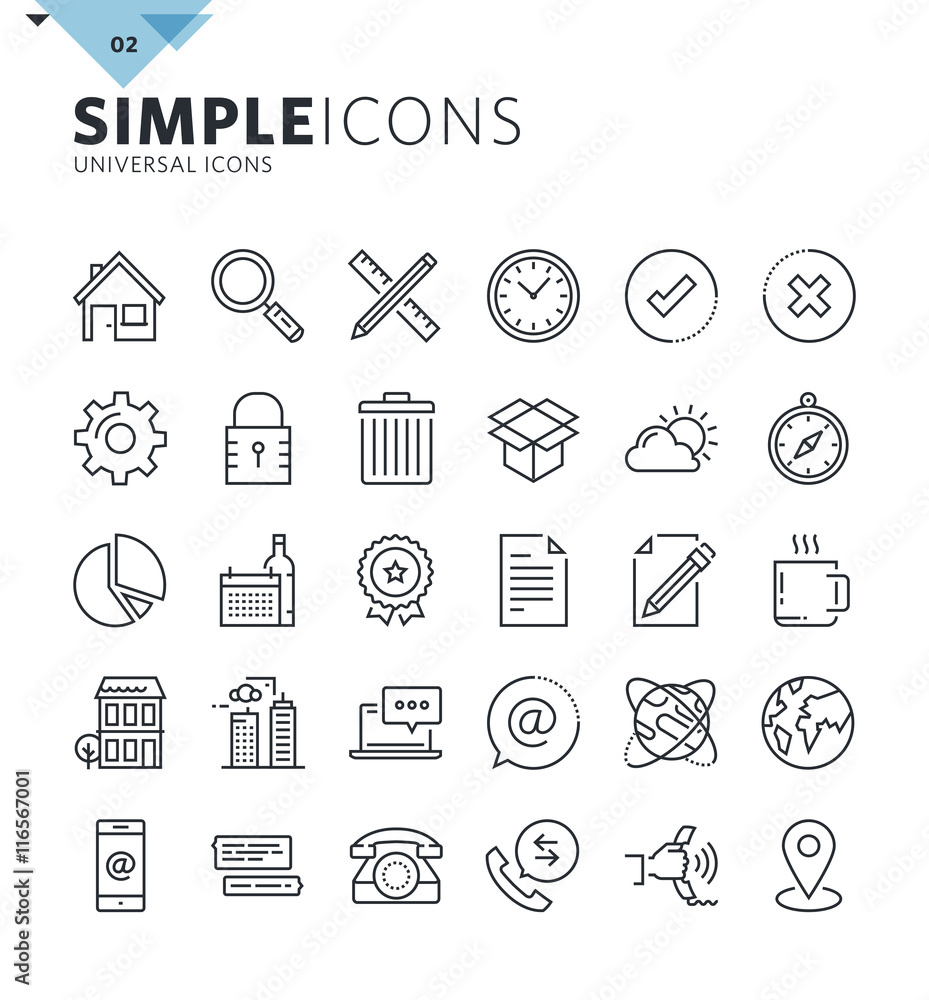 Poster modern thin line universal web icons. premium quality outline symbol collection for web and graphic 