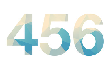 Modern bold font numbers siluhette with poligonal background