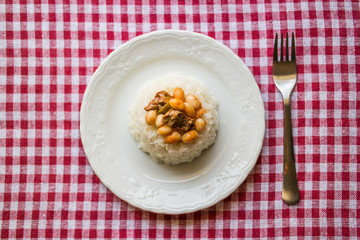 Baked beans on a rice / Kuru Fasulye.