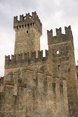 Fototapeta na wymiar Fortress wall in Sirmione, Italy