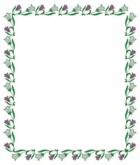 Color frame with abstract flowers. Vector clip art.
