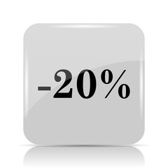 20 percent discount icon