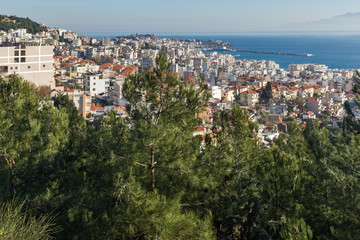 Fototapeta na wymiar Panorama to city of Kavala, East Macedonia and Thrace, Greece