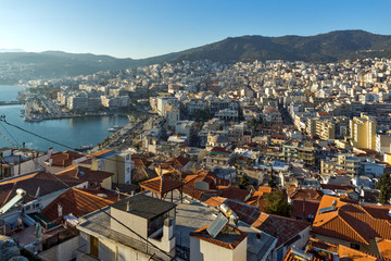 Fototapeta premium Amazing Panorama to Kavala, East Macedonia and Thrace, Greece