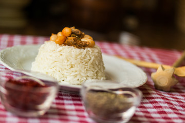 Baked beans on a rice / Kuru Fasulye.