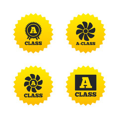 Premium level award icons. A-class ventilation.