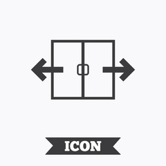 Automatic door sign icon. Auto open symbol.