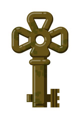 Obraz premium Vintage key vector isolated icon