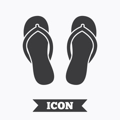 Flip-flops sign icon. Beach shoes.