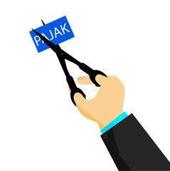 illustration for Pajak (tax in indonesia language) cutting or amnesty, isolated on white
