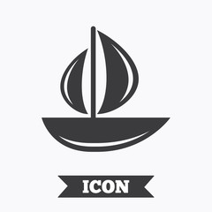 Sail boat icon. Ship sign.