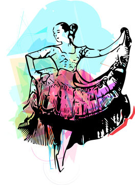 Illustration of woman dancing