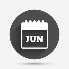 Calendar sign icon. June month symbol.