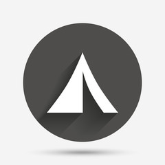 Tourist tent sign icon. Camping symbol.