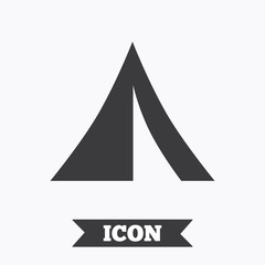 Tourist tent sign icon. Camping symbol.