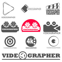 Fototapeta premium vector logos videographer. the shooting video.