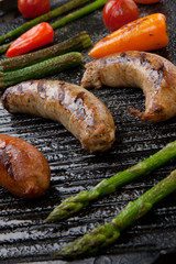 Grilled Sausages and Vegetables