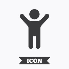 Child icon. Happy young boy symbol.
