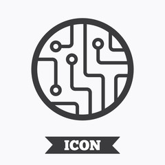 Circuit board sign icon. Technology symbol.