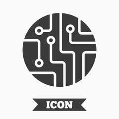 Circuit board sign icon. Technology symbol.