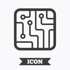Circuit board sign icon. Technology symbol.