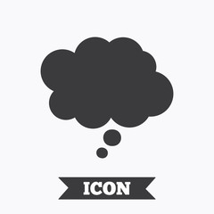 Comic speech bubble sign icon. Chat think symbol.
