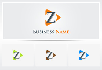 Play triangle letter logo