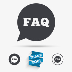 FAQ information sign icon. Help symbol.